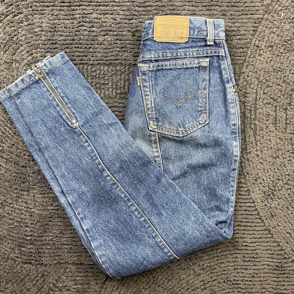 Vintage Levi's 573 Women's 24x28 Jeans USA Made High Rise‎ Tapered Leg 80s